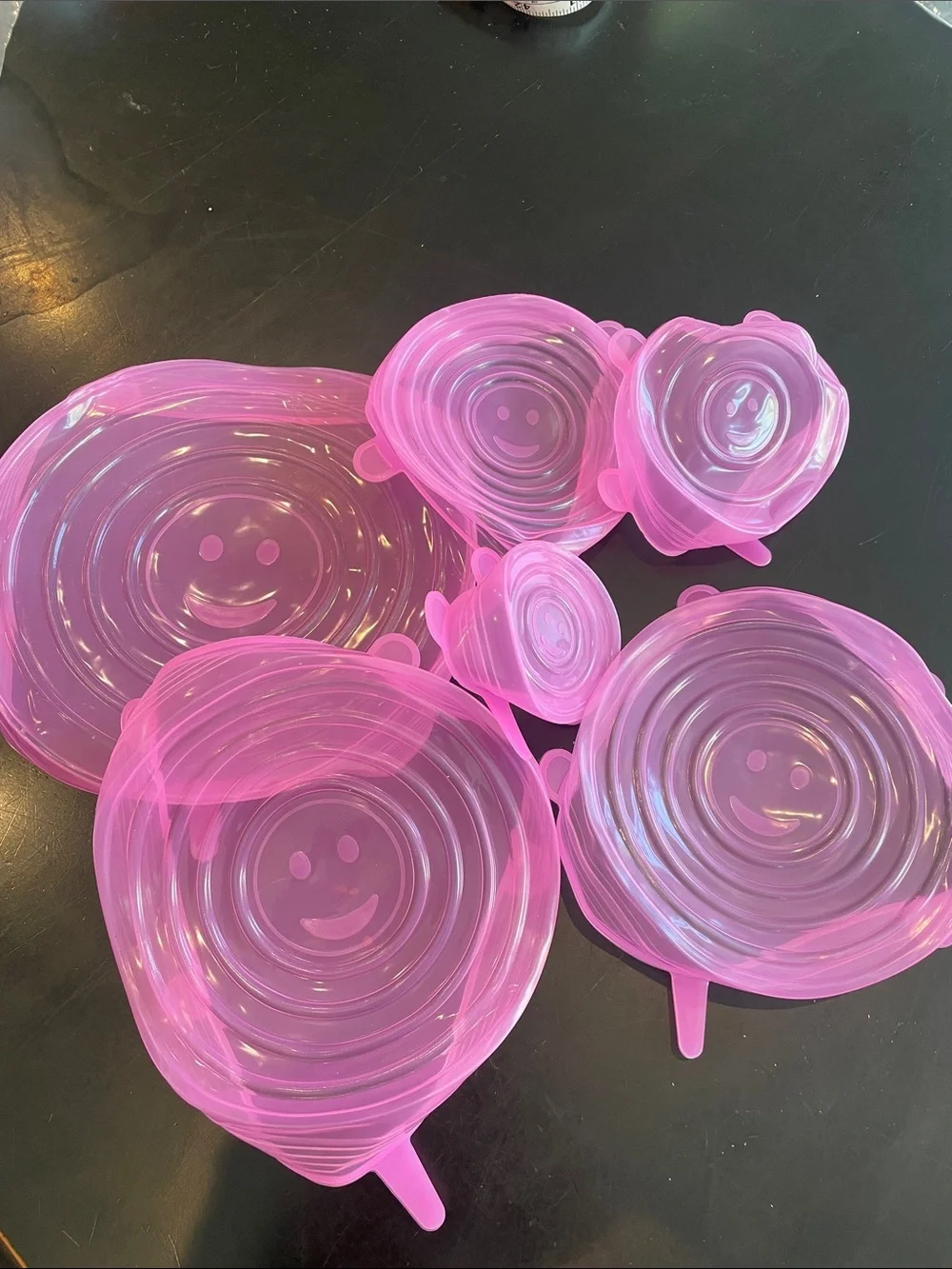 Pink Silicone Stretch Bowl Covers - Set of 6 new
